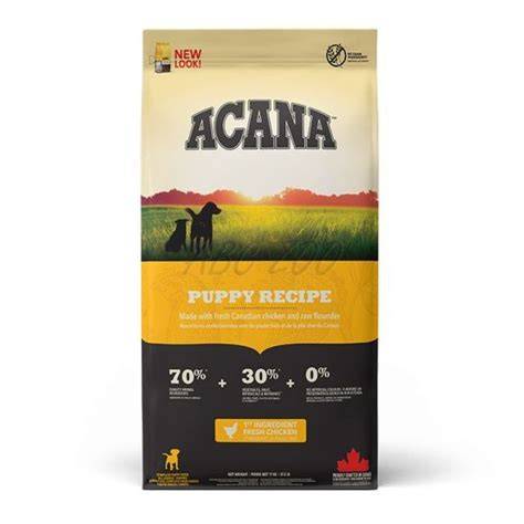 Príklad grafu: zloženie ACANA Puppy Recipe a pomer živín