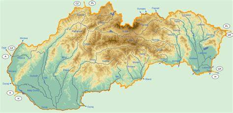 Mapa nížin Poľska a rozloženie hlavných riek
