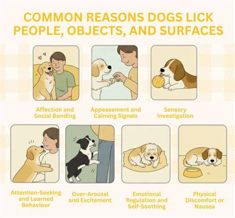Infografika: seven common reasons dogs lick people
