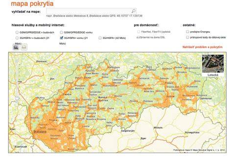 Mapa pokrytia siete Tractive a ich dostupnosť