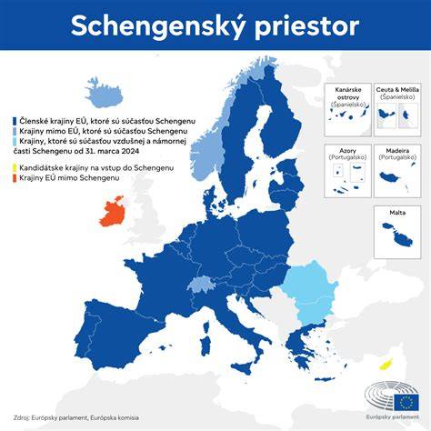 Mapa rozšírenia EÚ a vstupu Slovenska do Schengenského priestoru