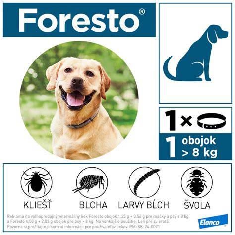 Foresto obojok pre psy - ilustratívne zobrazenie a parametre