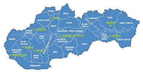 Mapa území a typov výstav na Slovensku