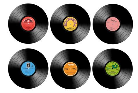 Ilustrácia vinylových platní a hudobných nosičov