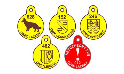 Príklad evidenčnej známky pre psa