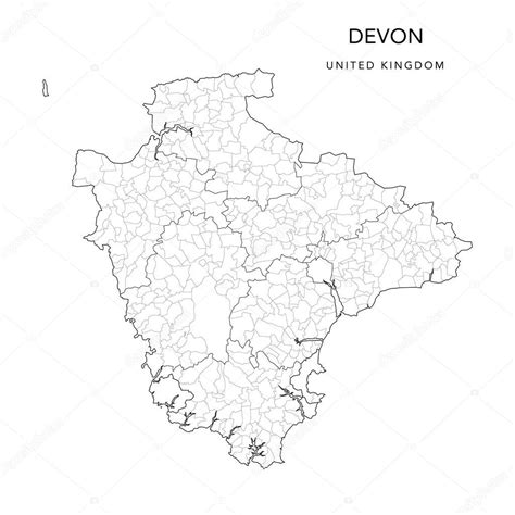 Mapa grófstva Devon v Anglicku