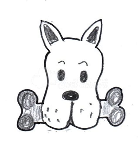 Pes s kosťou, ilustrácia