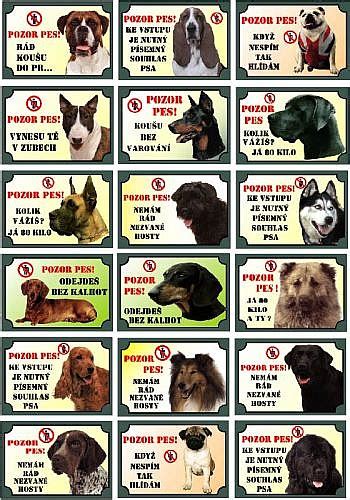 Ilustrácia rôznych typov výstražných tabuliek