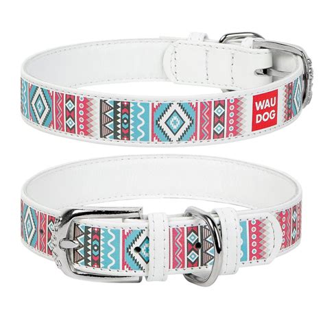 Dizajn koženého obojku WAUDOG Ethno s etno vzorom