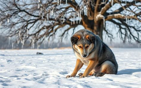 Šteniatko v zime vonku