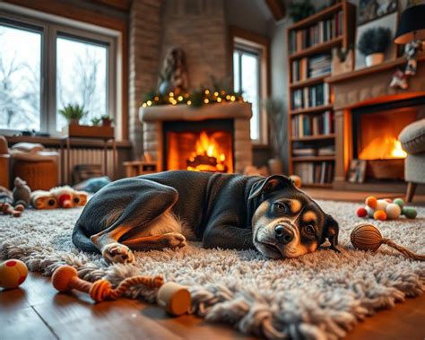 Pes v interiéri počas silného mrazu