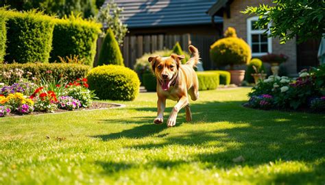 Vizualizácia lanovky pre psa na záhrade