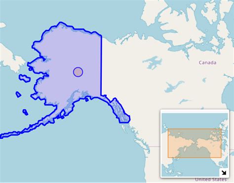 Mapa Aljašky a Yukonu s vyznačenými oblasťami