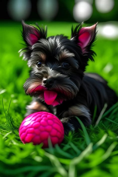 Pomeranian hrajúci sa s loptičkou