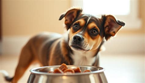 Pes odmietajúci misku s granulami