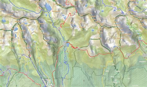 mapa Západných Tatier s vyznačenými vrcholmi