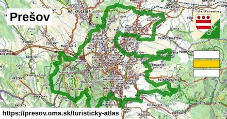 Mapa mesta Prešov s vyznačenými dôležitými úradmi