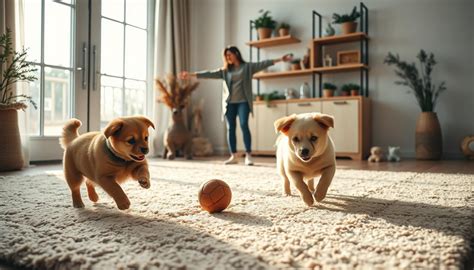 Pes v interiéri a exteriéri