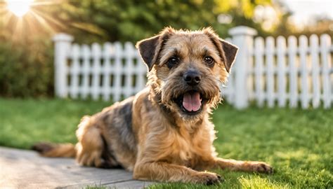 Border teriér pri práci v lese