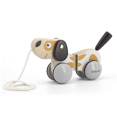 Drevený psík na ťahanie pre deti