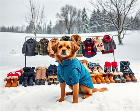 Pes v teplom oblečení v zime