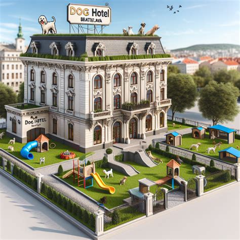 Ilustrácia luxusného psieho hotela