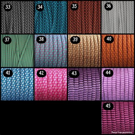 Výber farieb paracord šnúry pre psí obojok