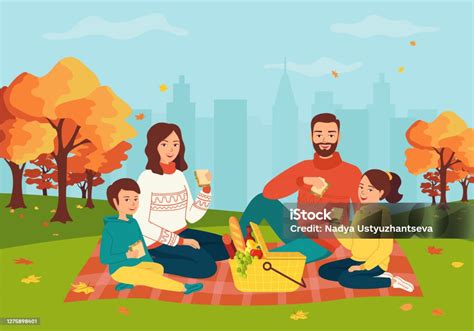 Rodina s psom na pikniku