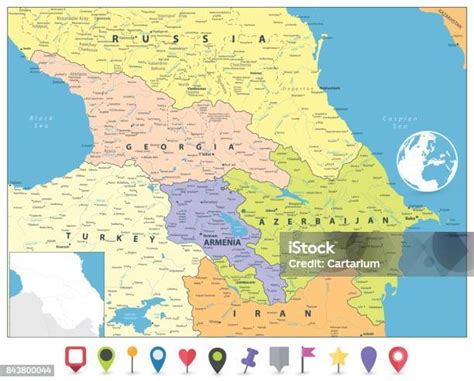 Mapa regiónu Kaukazu