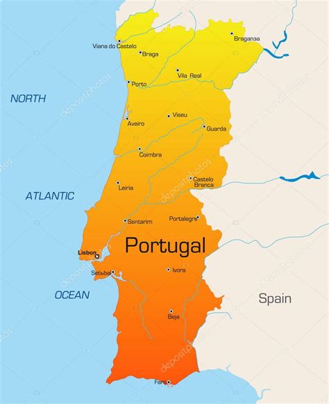 Mapa Portugalska s vyznačeným regiónom Conqueiros