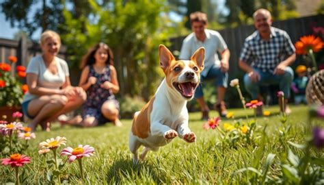 Rodina hrajúca sa s Jack Russell teriérom v parku