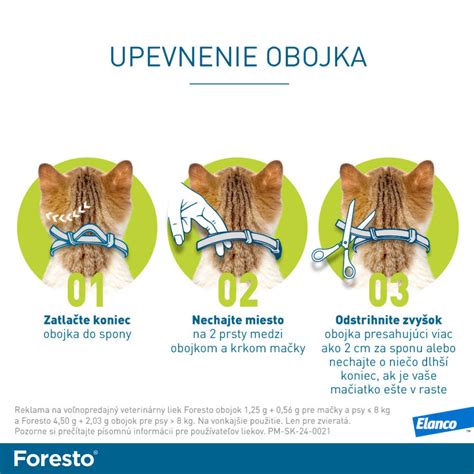 Obrázok s rozmermi obojkov Foresto pre rôzne veľkosti psov