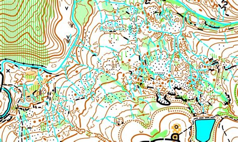 Mapa znázorňujúca rôzne terény vhodné na stopovanie