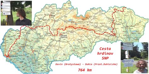 Mapa Cesty hrdinov SNP