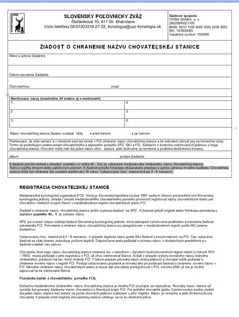 Proces registrácie chovateľskej stanice