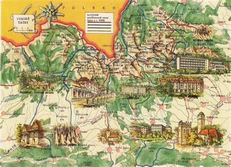 Mapa pohybu hlavných postáv po meste