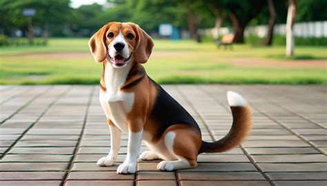 Beagador v záhrade