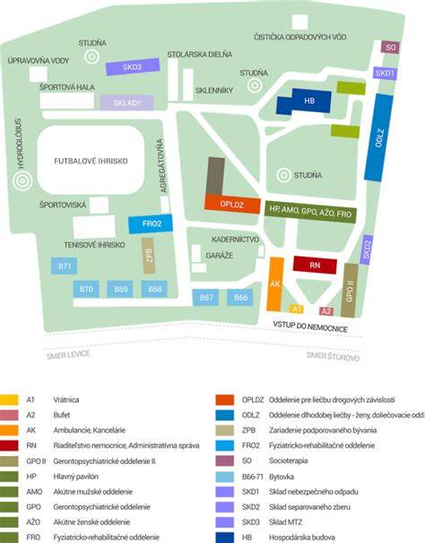 Mapa služieb salónu a areálu