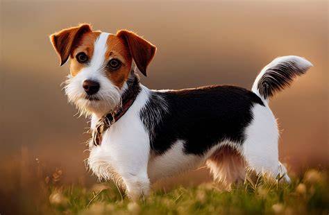 Obrázok s veľkou literou LOVE a siluetou Jack Russell teriér na hrudi