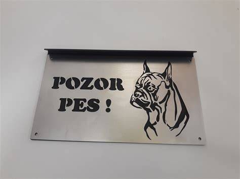 tabuľka Pozor pes Boxer na bráne