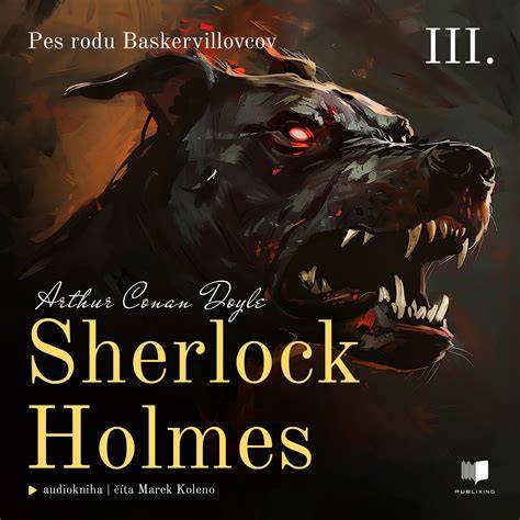 Ilustrácia desivej sceny zo slatín a psa Baskervillovcov