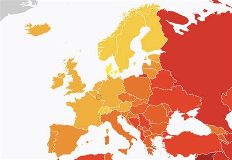 Mapa popularity elektronických obojkov v Európe