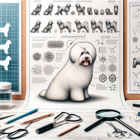 Grafika: Vzhľad maltézskeho psíka - detaily hlavy, uší a srsti