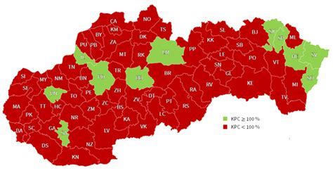 Mapa regiónov a dostupnosti domovov sociálnych služieb na Slovensku