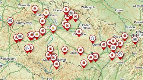 Mapa lokalít chovateľských stanic s ponukami nemeckého špica