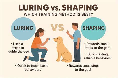 Infografika: Rozdelenie tréningových metód - shaping, luring, klikr