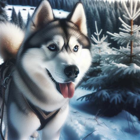 Ilustrácia psa husky