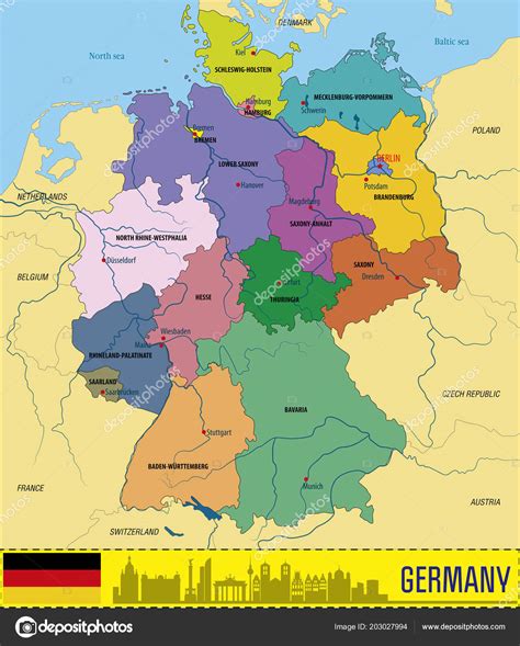 Mapa Nemecka s vyznačeným mestom Hannover