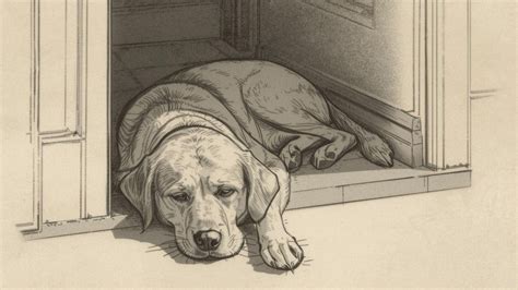 Pes ležiaci pri dverách