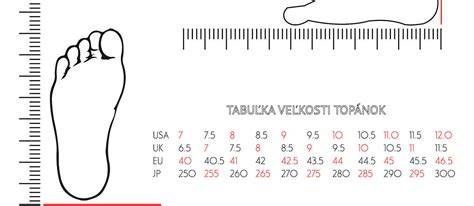 Tabuľka veľkostí psích ponožiek (ukážka)